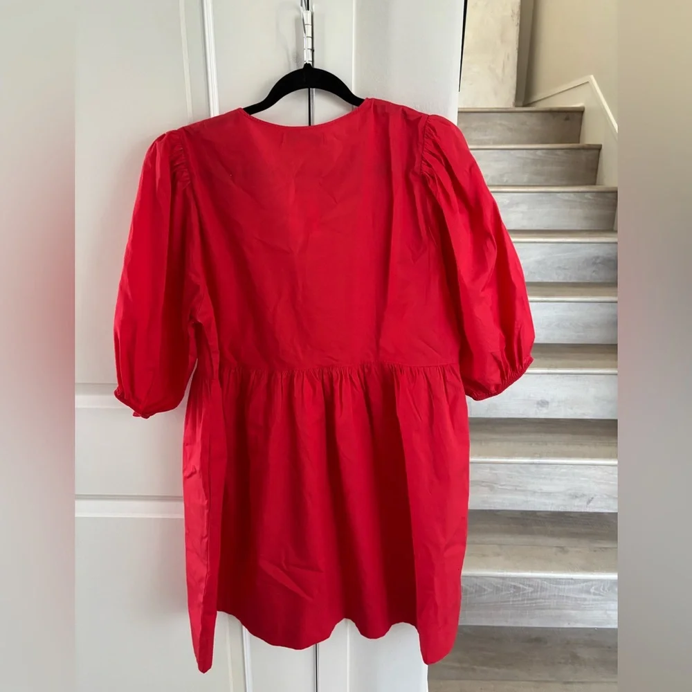 BAND OF THE FREE Red Bow Front Cotton Dress